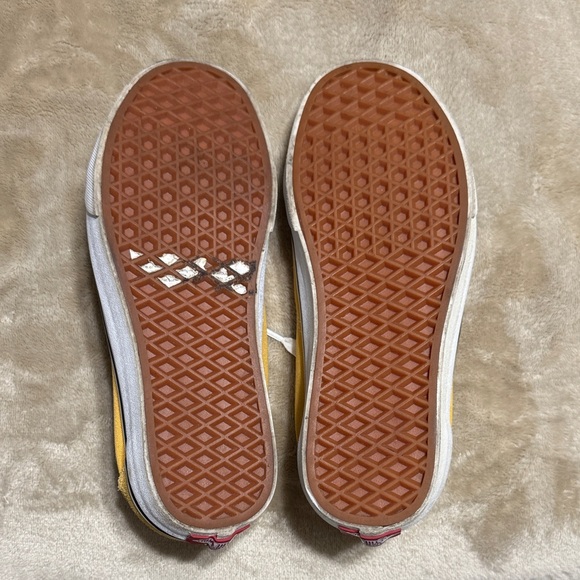 Vans Yellow and White Women's Sneakers - Picture 4 of 5